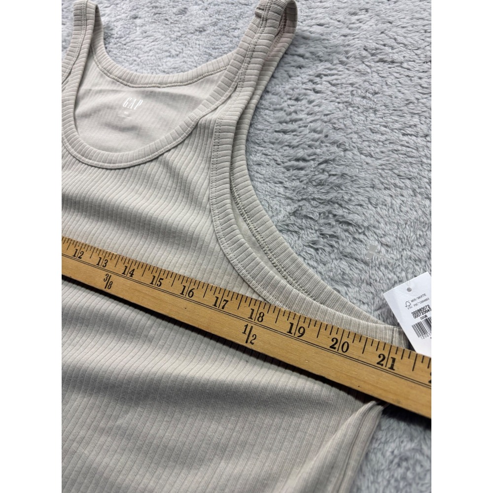 GAP Mens XXL Ribbed Tank Top Beige Tan Sleeveless Scoop Neck Basic New - Picture 5 of 6